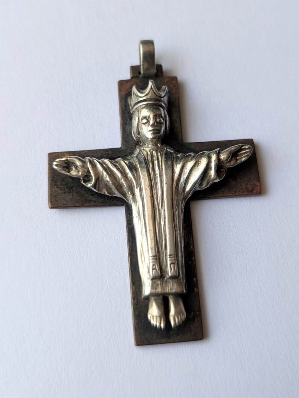 James Avery retired king Cross crucifix Jesus Sterling silver Copper Pendant